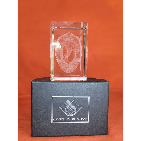 Faberge Crystal Glass Horse Inside Egg 3D Paperweight Laser Etched Israel Made - Picture 1 of 10